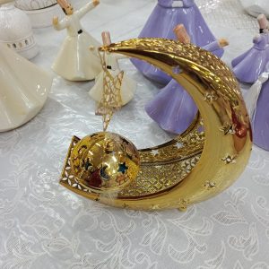 Ramadan moon metal gold diffuser