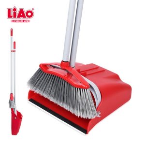 Liao dust pan upright with broom