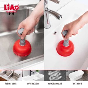 Liao plunger Handle length: 12cmTPR sucker diameter: 12.5cmColor options: Grey / Red