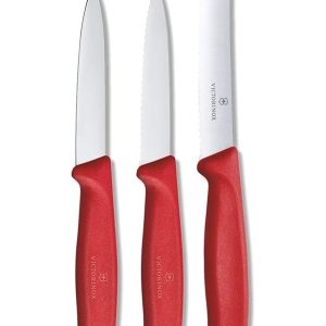 Victorinox Paring Knife Tomato Knife Serrated Knife 3PC set RED