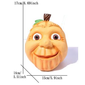 Funny Halloween Pumpkin Figurine Resin Ornament Pumpkin Statue Sculpture Crafts Halloween Decoration (C, One Size)
