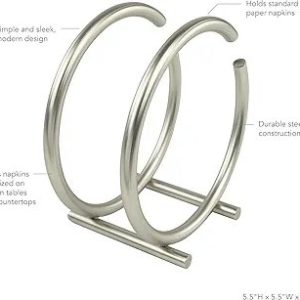 Napkin Holder for Dining Table - Tissue Paper Stand for Kitchen, Table, Home D?cor, Office, Restaurant, Tissue Dispenser Organizer for Dinner Tables, Kitchen, Bathroom (Silver)11cm