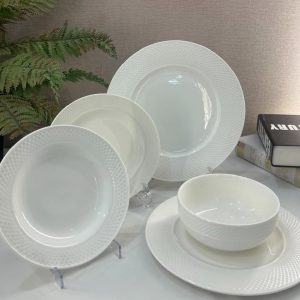 Porcelain White dishes set 26pcs dinner ser