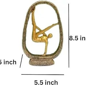 Ring Lady Yoga Poses Statue Sculpture for Home Decor | Yoga Posture Figurine | Living Room, Study, Bedroom Decor | Desktop Showpiece Ornament | Ideal Gift | 8.5 Inch (Design 2)