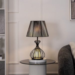Metal Wiring Base Table Lamp Black 60CM