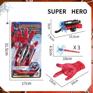 Spider Man Gloves Launcher Gun with 3 Soft Bullet Toy for Boys