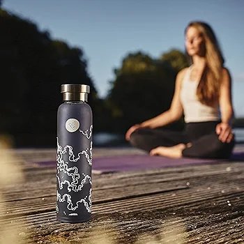 ChrYvo? "Let's fly high! | 750 ml glass drinking bottle for hot and cold drinks | water bottle glass | environmentally friendly | glass drinking bottle for children and adults | BPA-free