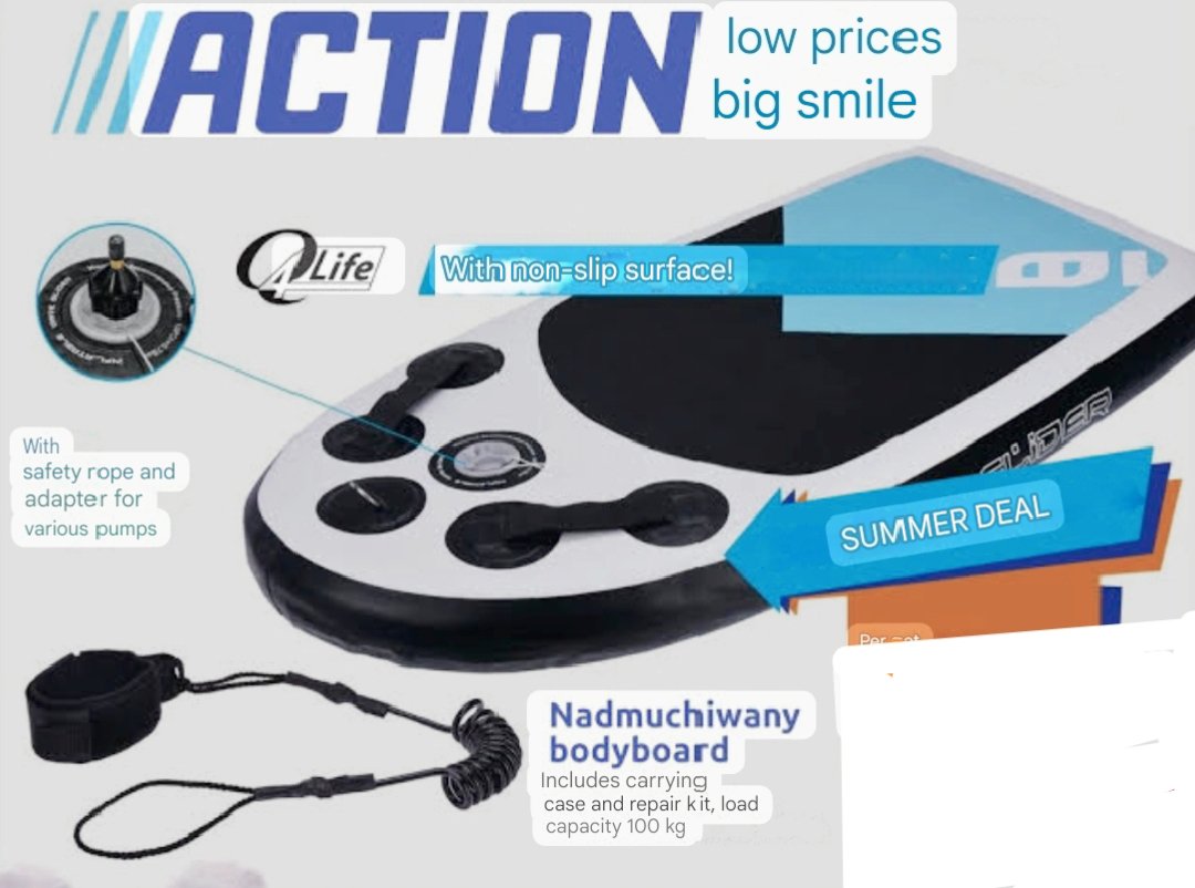 Q4Life inflatable bodyboard Action 105*60*10cm