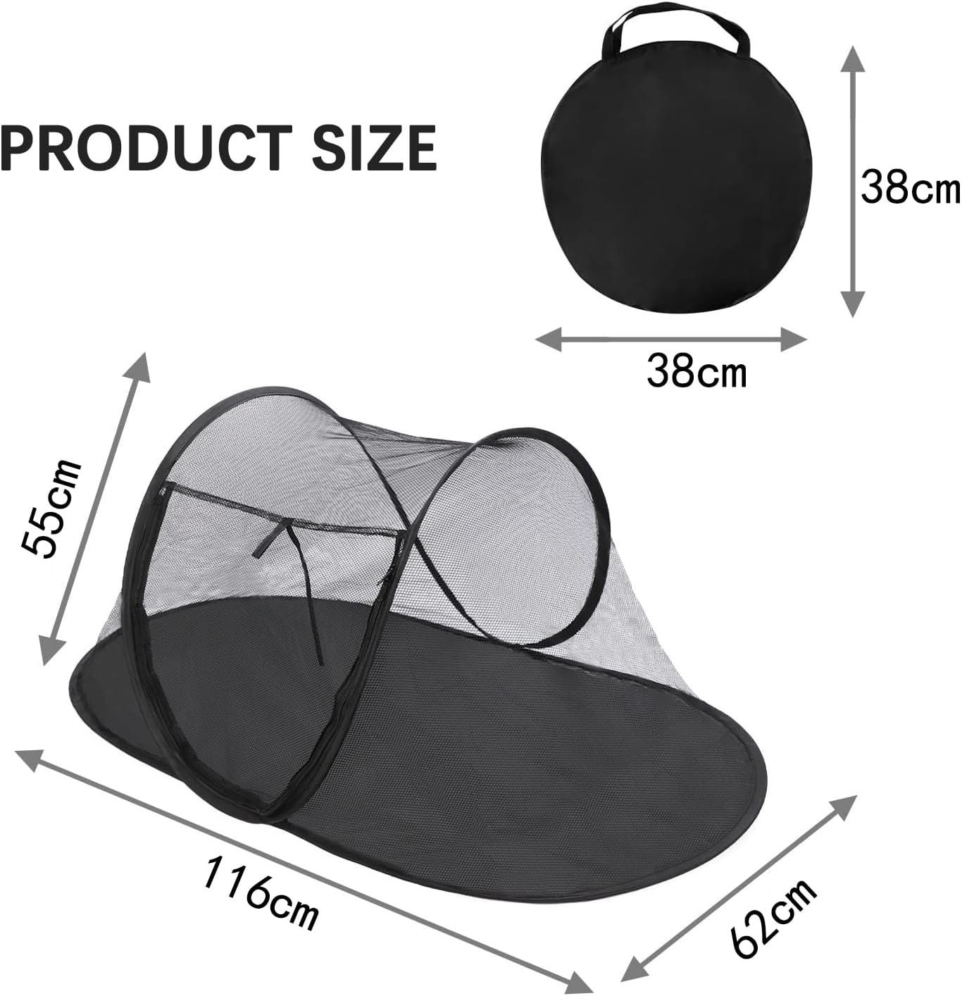 Cat Tent Outdoor, Pet Enclosure Tent Suitable for Cats and Small Animals, Indoor Playpen Portable Exercise Tent with Carry Bag?Black - Image 5