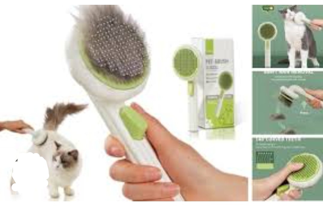 cat brush and dog with release button
