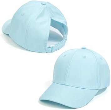 Girls Ponytail Baseball Cap for 3-8 Years Old, Adjustable Baseball Cap with Ponytail Hole, Breathable Sports Hat for Beach, Camping, Cycling, Sun Protection - Image 2