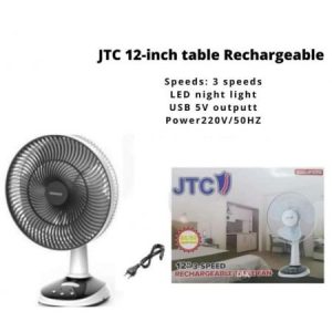 JTC Rechargeable Table Fan 12" JF-L5207B