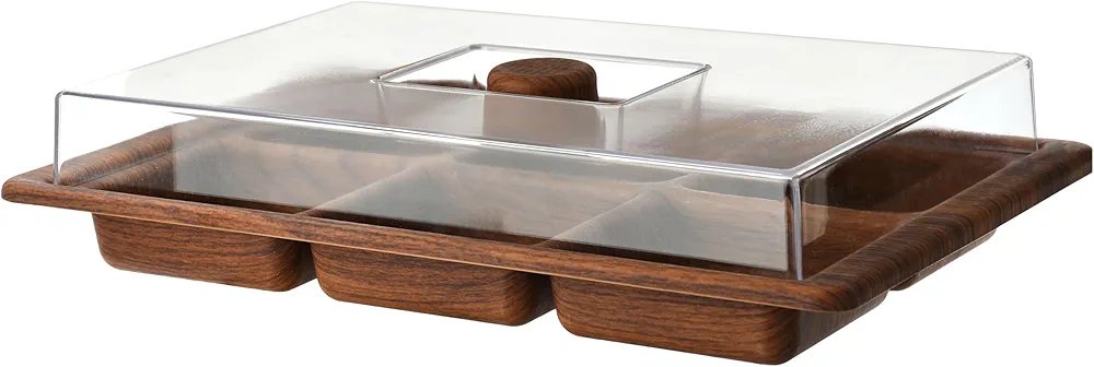 EVELIN Nuts and Breakfast Serving Tray, Divided Snack Tray, Nut Bowl Nut Serving Platter, Nut Bowls for Parties Snack Organizer Wooden - Image 2