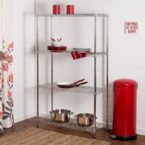 Stand Storage 4 Tier Chrome Shelving Unit Stand Chrome Home Kitchen height 200cm Copy