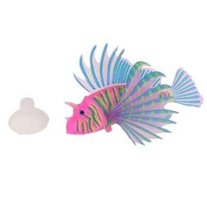 Artificial Silicone Glow Lionfish Snailfish Fish Aquarium Fish Harmless Fish Tank Decoration Ornaments Pet Supplies Green S