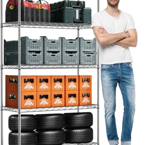 Stand Storage 5 Tier Chrome Shelving Unit Stand Chrome Home Kitchen height 200cm Copy Copy