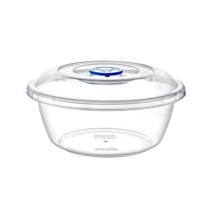 transparent plastic bowl with cover