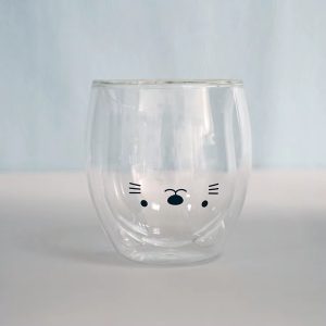 GLASS MUG DOUBLE CUP