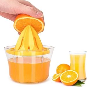 5-in-1 Multi-Function Hand Lemon Squeezer With Ice Tray - Citrus Juicer, BPA-Free, Built-in Grater/ Measuring Cup -