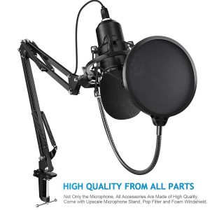 YOTTO USB Microphone Cardioid Condenser Mic - 192KHz/24bit Plug and Play Professional Studio