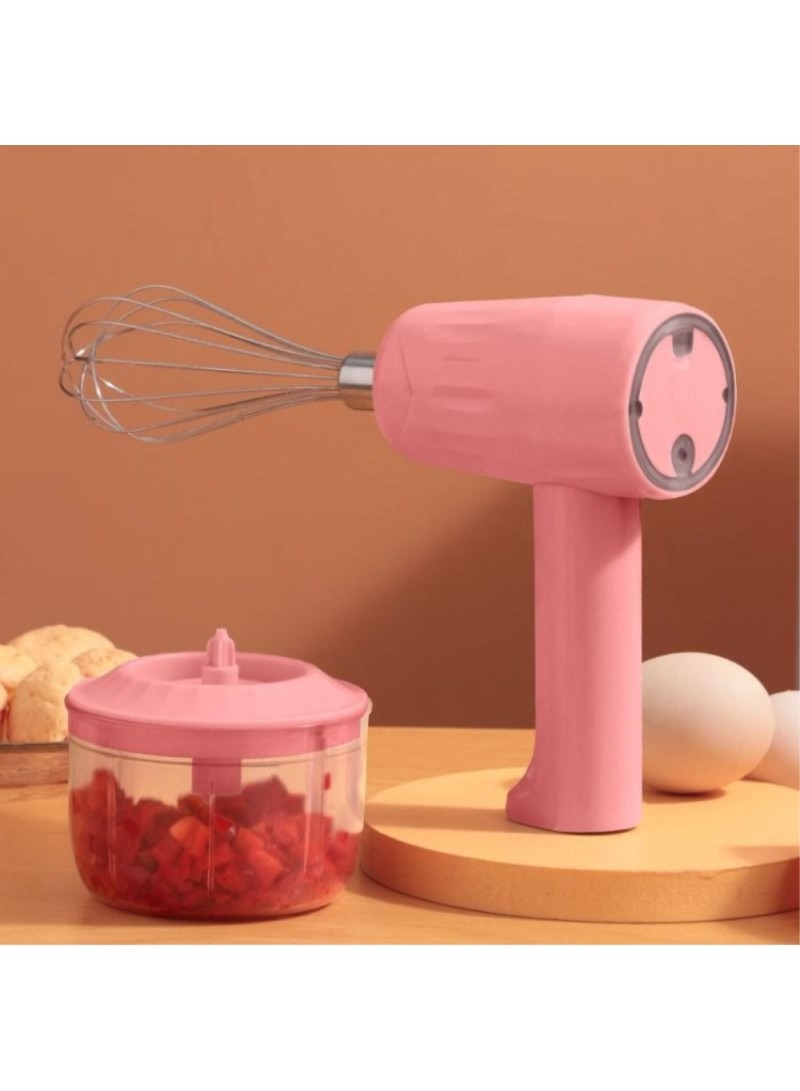 2-in-1 Hand Mixer Electric Garlic Chopper Egg Beater Cordless Rechargeable - Image 2