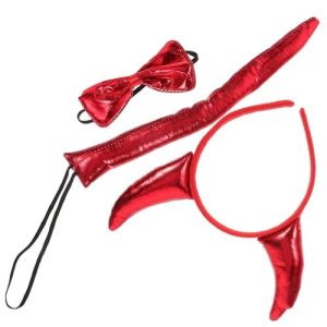 Halloween Devil Costume Devil Horn Headband Bowtie Tail Adorable Cosplay Accessory