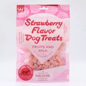 strawberry flavored bone shaped dog treats