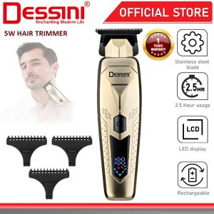 DESSINI ITALY USB Rechargeable Hair Trimmer Clipper Shaver Cutter Groomer Titanium Blade Beard Razor Pencukur Pemangkas