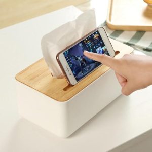 Modern Wood Cover Tissue Box Holder Paper