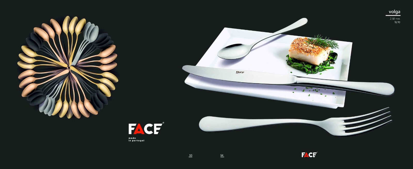 stainless steel table service set utensil face Volga vintage Portugal 6pcs/set - Image 2