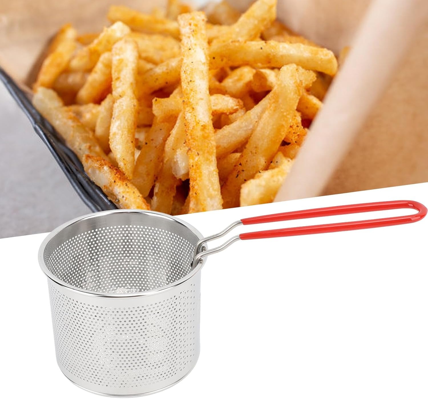 French Fries Serving Baskets, Stainless Steel - Image 2