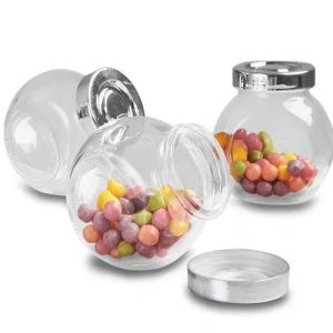 oval Glass Jar Round Clear Glass