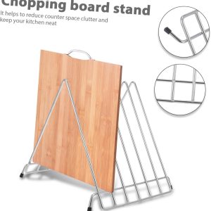 DECHOUS 1 Piece Shelf Foldable for Counter Sink Organiser Lid Chopping Board Organiser Kitchen Clothes Airer Utensil Pot Lid Rack Lid Storage Organiser Tray