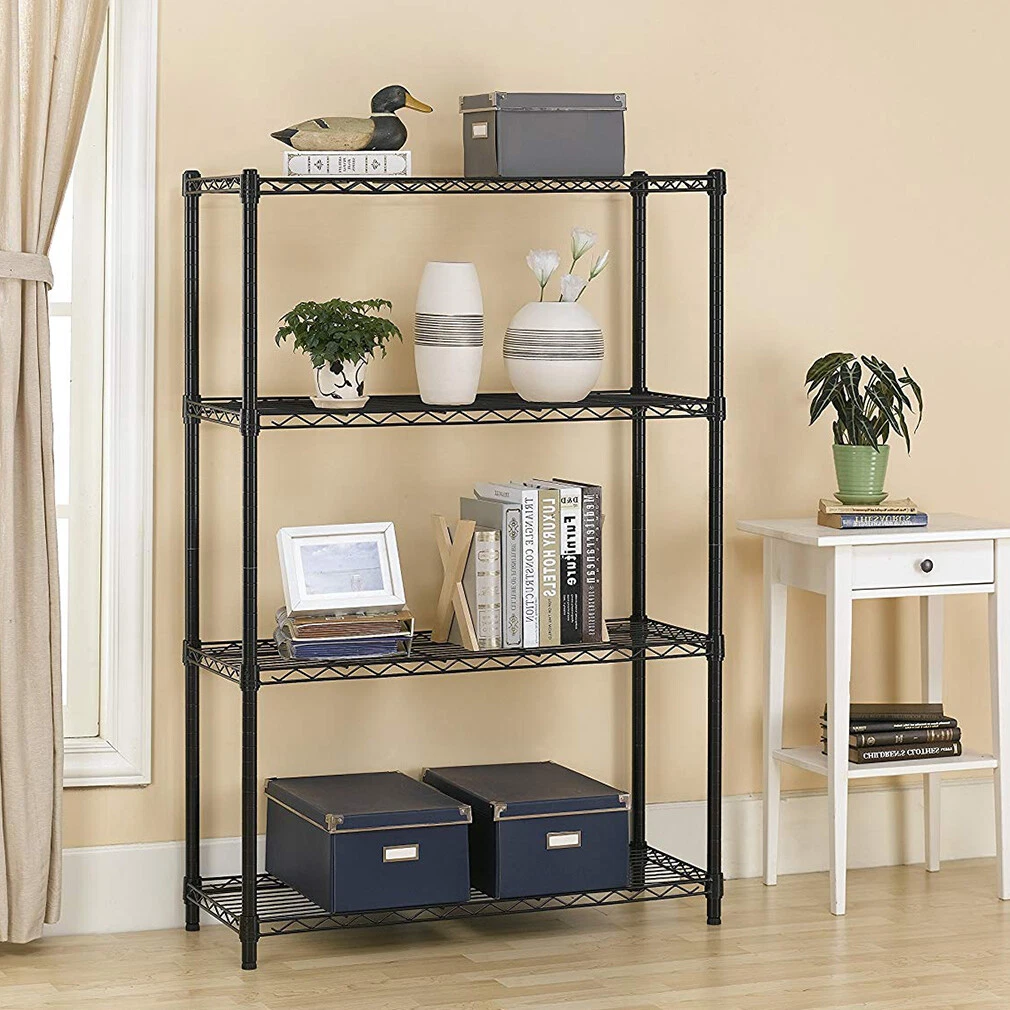4 Tier Shelving Unit NSF Wire Shelf Metal Large Storage Shelves Heavy Duty Heigh up to 400 kg height 200cm
