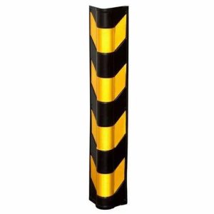Wall Corner Guard for Parking Garages, Shape Anti-Scratch Warning Wall Column with Yellow Strips Rubber Safety Warning Bumper Pad for Garage