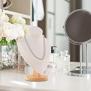 Jewelry Display Mannequin Bust Pendant Stand Elegant with Base Necklace Display Stand for Showing Jewelry Organizer Model 29cm - Image 5
