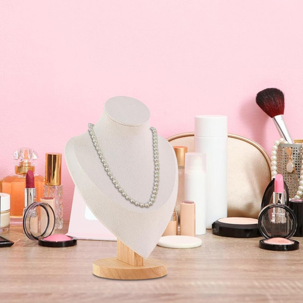 Jewelry Display Mannequin Bust Pendant Stand Elegant with Base Necklace Display Stand for Showing Jewelry Organizer Model 29cm - Image 2
