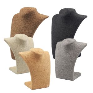 Jute necklace display stand jewelry 37cm