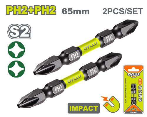 Impact screwdriver bits 2 side with magnetic ring