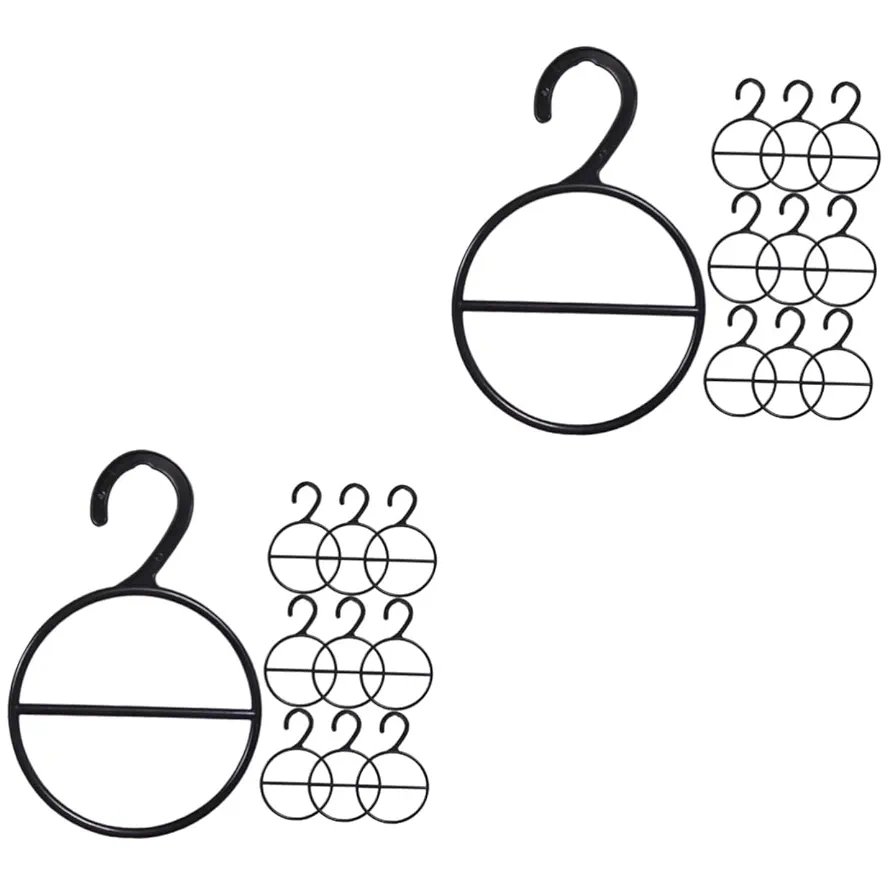 12pcs Space-Saving Scarf Rack Multifunctional Hanger Hanging Storage Ring Tie Holder Closet Organizing Rack - Image 4