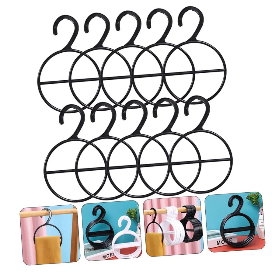 12pcs Space-Saving Scarf Rack Multifunctional Hanger Hanging Storage Ring Tie Holder Closet Organizing Rack - Image 3