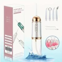 Water Dental Flosser Oral Irrigator with 3 Modes Cordless Water Teeth Cleaner Pick 4 Jets, IPX7 Waterproof Rechargeable Portable
