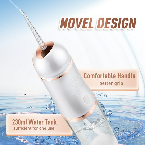 Water Dental Flosser Oral Irrigator with 3 Modes Cordless Water Teeth Cleaner Pick 4 Jets, IPX7 Waterproof Rechargeable Portable - Image 4