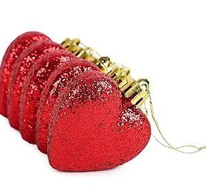 Christmas Concepts® Red Glitter Heart Christmas Tree Ornaments 6cm 8pc