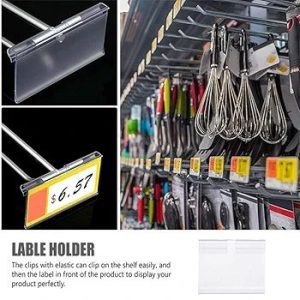 Price Tag Holder, 10PCS Clear Plastic Label Holders for Wire Shelf Retail Price Storage Bins, Merchandise Sign Display Holder for Supermarket Shop Office Home 10 *42cm