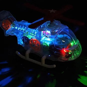 Gear Electric Helicopter | Transparent Gear Plane - Transparent Helicopter Model Toys with Automatic Driving for Friends, Classmates, Neighbors, and Families