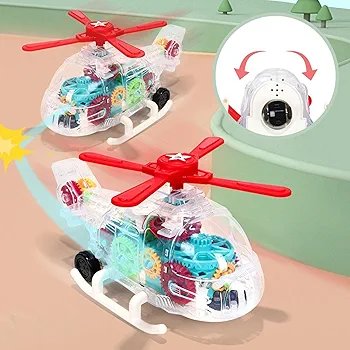Gear Electric Helicopter | Transparent Gear Plane - Transparent Helicopter Model Toys with Automatic Driving for Friends, Classmates, Neighbors, and Families - Image 4