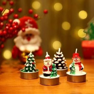 Santa Claus & Pine Tree Christmas Candle Set