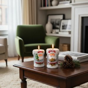 Christmas Candle Holder Nativity Scene Deco Christmas Ceramic X1u.