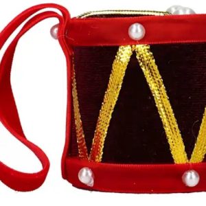 Christmas joy velvet drum hanging 6.2 x 6.5 cm